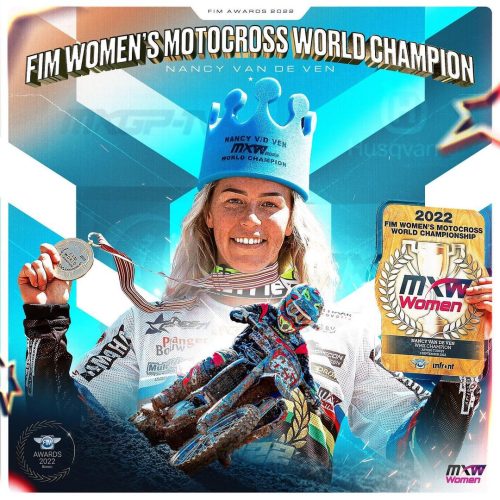 Nancy Van de Ven winning 2022 WMX Championship Image FIMAwards