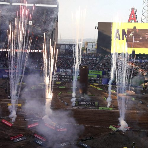 AMA SX Round 3 Anaheim 2 opening ceremony fireworks
