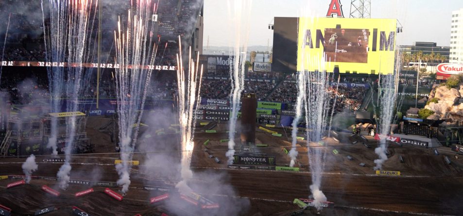 AMA SX Round 3 Anaheim 2 opening ceremony fireworks