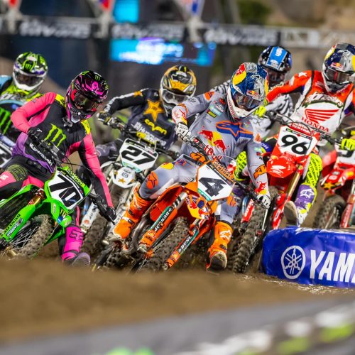 Monster Energy AMA Supercross Championship opening Round at Anaheim with Jorge Prado taking the hole-shot #70 Image: Racer X Illustrated