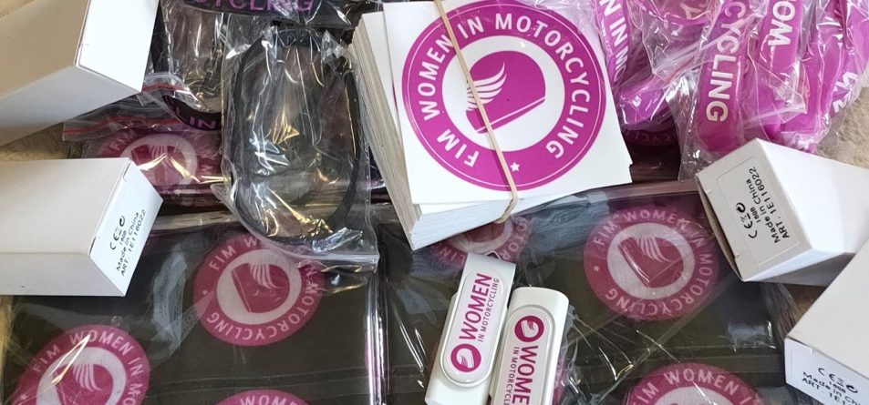 FIM Women in Motorcycling Commission merchandise with purchase of Women in Motorsport Magazine.