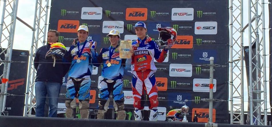 Josiah Natzke interview at 2015 NZ MX Nationals winning the overall - BT on the mic Film: MXLink