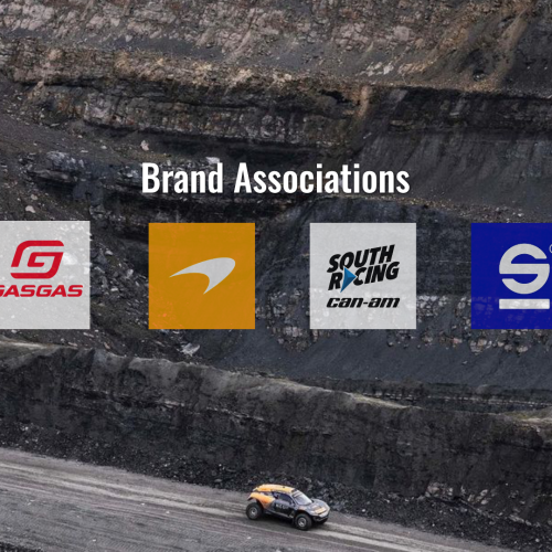 Brand Associations: Pirelli, GASGAS, McLaren, South Racing Can-Am, Sparco, and Sidi. Image background McLaren Extreme E Graphics MXLink