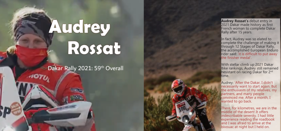 Women racing 2022 Dakar Rally Audrey Rossat 18,19_1 (2)