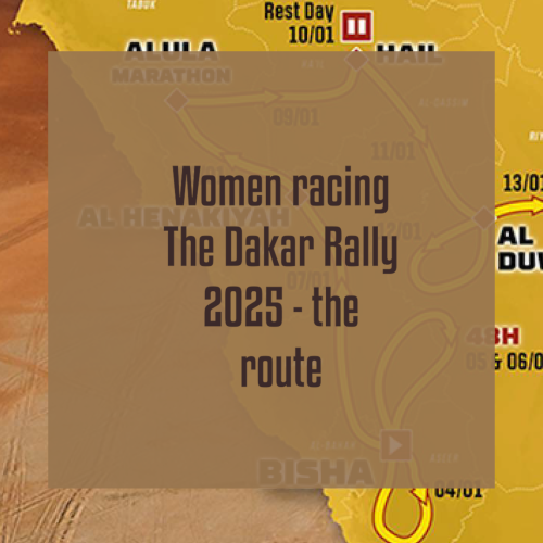 Women racing The Dakar Rally the route title