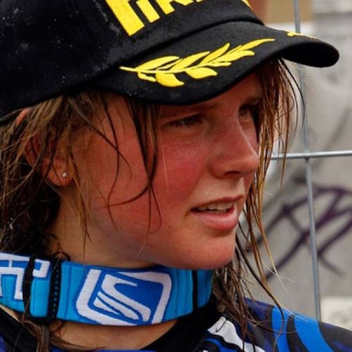 Katherine Prumm competing in Women Motocross World Cup in 2007 Image: KP
