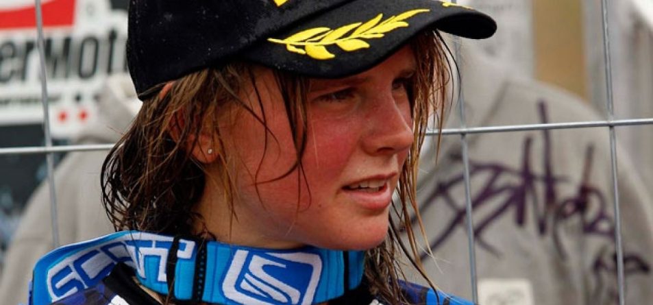 Katherine Prumm competing in Women Motocross World Cup in 2007 Image: KP